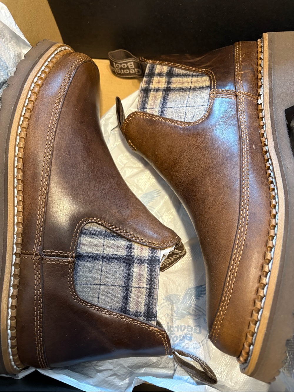 Georgia Boot Women’s Brown Slip-On Chelsea Boots - Picture 7 of 8